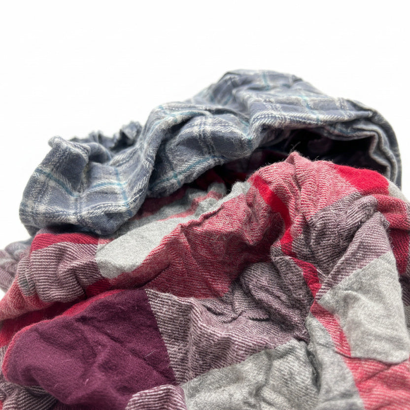 Bunte Flanell-Industrieputzlappen – Kosteneffiziente 10 kg Großhandel-Packung für Werkstattbedarf.
