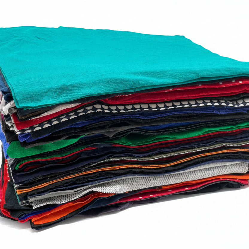 Sortierte Trikot-Putzlappen: Farbmix aus hochwertigen Trikot-Stoffen (40 x 40 cm) für den gewerblichen Einsatz.