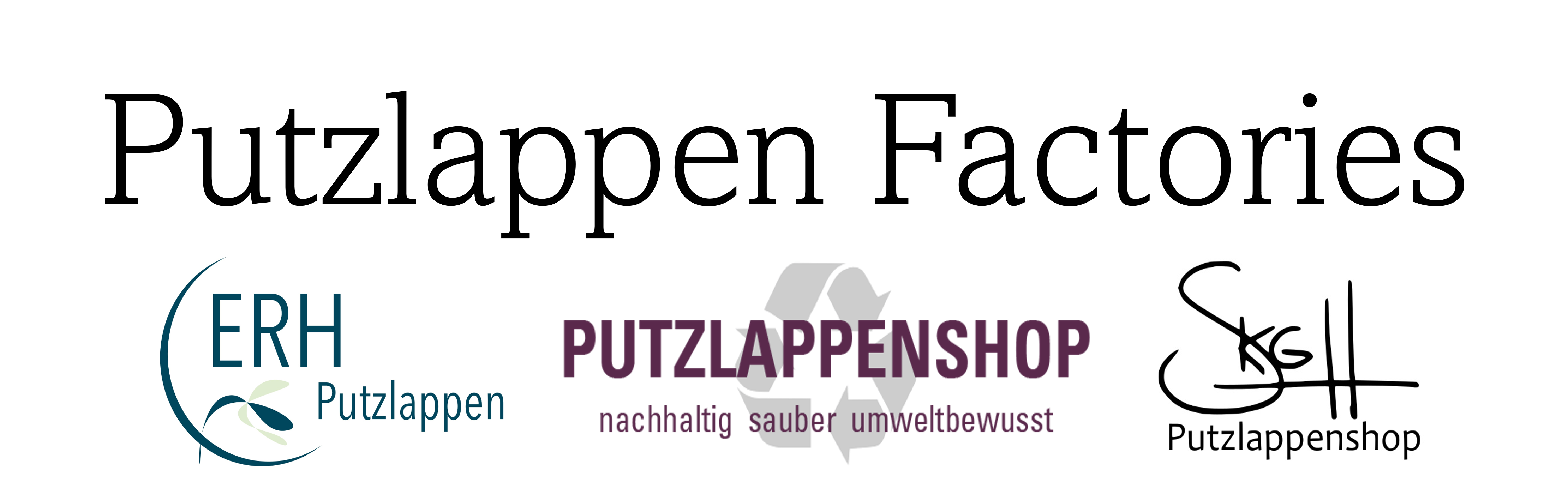 Logo Putzlappen Factroies als Übergruppe für den RH Putzlappenshop, von ERH Putzlappen und SKGh Putzlappenshop
