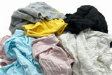 Trikot-Putzlappen Pastell: Mix aus hellen Premium-Trikotstoffen im 10 kg Presswürfel für Industrie und Gewerbe.