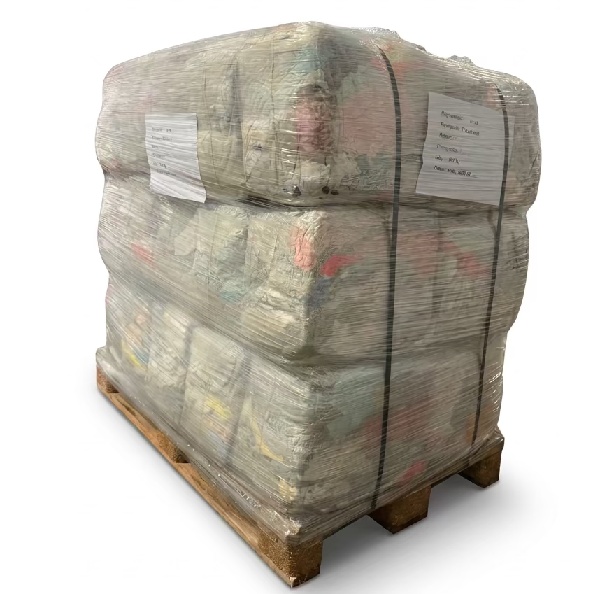 Euro Palette mit 30 Würfeln á 10 kg Industrieputzlappen Trikot pastell vom RH Putzlappenshop